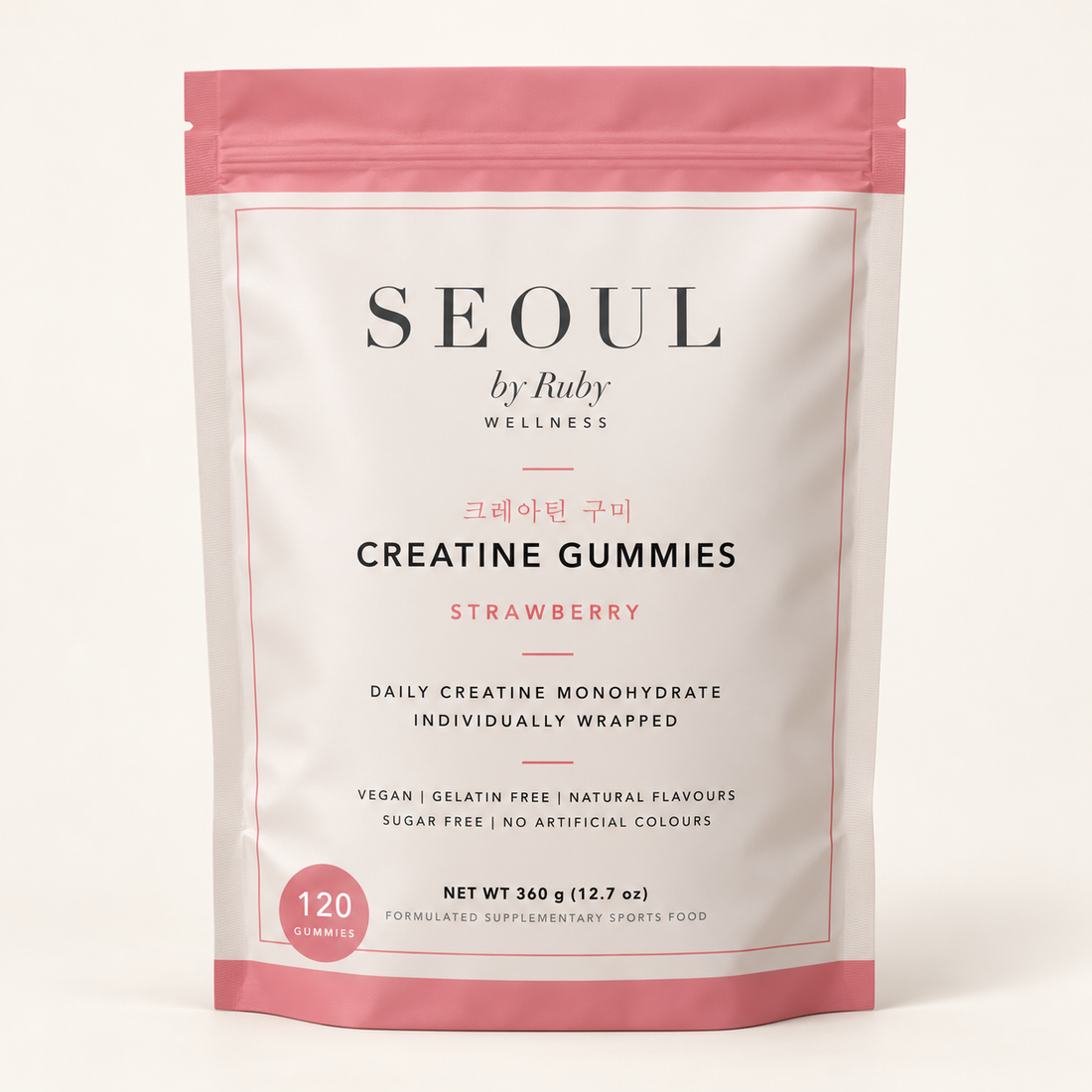 Seoul by Ruby Creatine Gummies, Strawberry, 120-gummy retail pouch